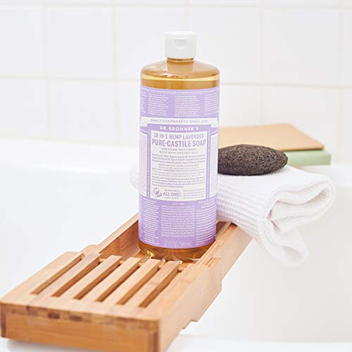 Течен сапун Dr. Bronner's -Pure-Castile (Лавандула, 1 галон) - Произведено на базата на органични масла, на 18-в-1 на Приложение: