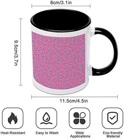 Розовата Любов Фламинго Керамична Чаша Creative Black Вътрешна Кафеена Чаша Със Здрава Дръжка Чаши Уникални Подаръци