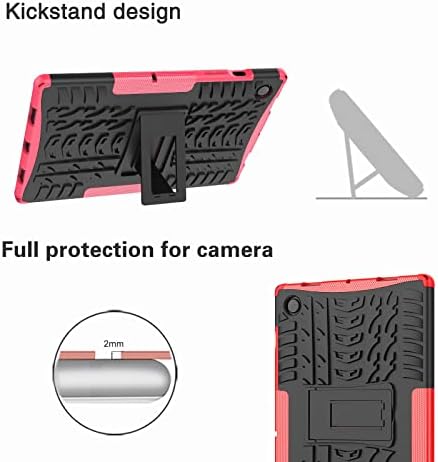 Калъф за таблет UCAMI Калъф за таблет Съвместима с Samsung Galaxy Tab A7 Lite/T220/T225 Текстура гуми устойчив на удари Защитен калъф от TPU + PC със сгъваща се дръжка, поставка, Защитни о