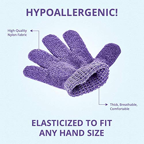 Пилинг масаж ръкавици HARCCI за вана - 6 чифта ръкавици за душ за мъже и жени - Премахва омертвевшую на кожата и подобрява циркулацията