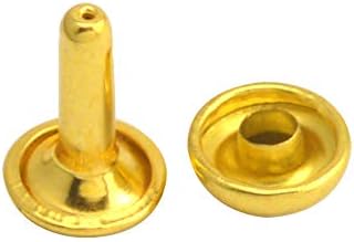 Wuuycoky Златна Двойна Шапка с Грибовидной заклепкой, Метални Шипове, Капачка 9 мм и стълб 10 мм, опаковка от 60 комплекта
