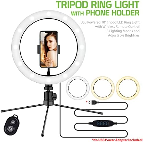 Светъл трикольор пръстен за селфи, съвместимо с устройството ZTE Supreme 10 инча, с дистанционно управление за директно излъчване