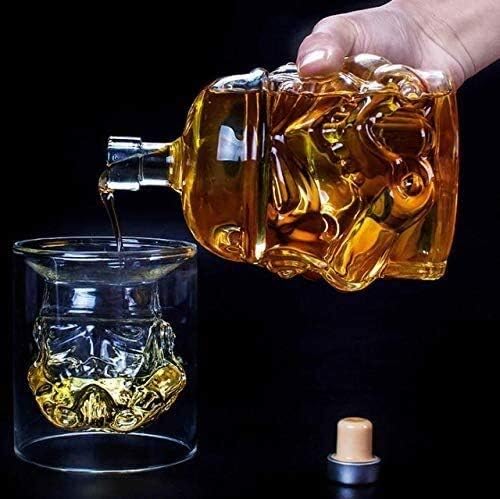 Гарафа за уиски Прозрачен под формата на Колба, Гарафа за Лепенката, Бърбън, Водка, Ликьор - 750 мл