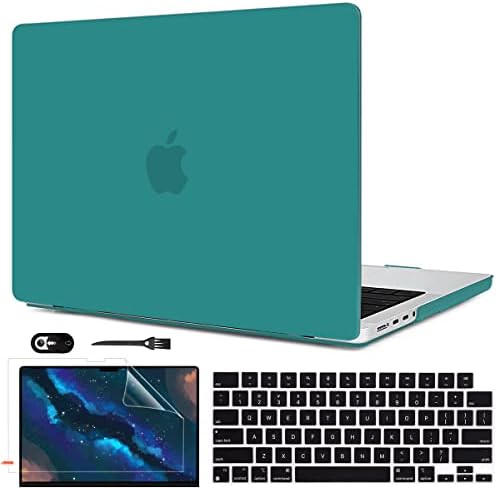 LCMOCICO 16-инчов калъф за MacBook Pro M2 2022 2023 2021 A2485 M1 и Touch ID, Матиран Лъскав Пластмасов Твърд Калъф за клавиатура, Защитно