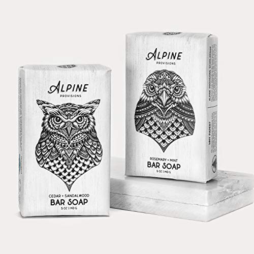 Сапун Alpine Provisions Вегетариански Bar, Розмарин + Мента, 5 грама, в хартиена опаковка без пластмаса.