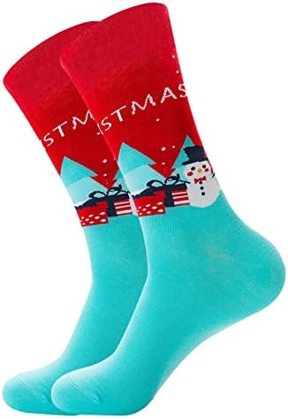 Коледни Чорапи Дамски Забавни Цветни Памучни Празнични Чорапи Забавно Новост Чорапи За екипажа на Весела Коледа Снежинка