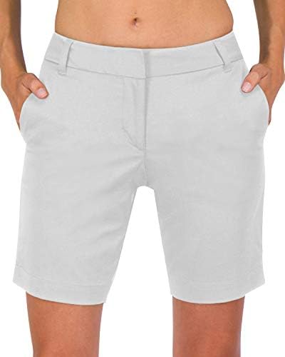 Дамски къси панталони за голф Three Sixty Six е с дължина 8 и половина инча по вътрешния шев - бързо съхнещи шорти за отдих с джобове,