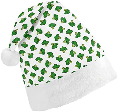 Коледна шапка с шарени броколи, мек плюшен шапчица Дядо Коледа, забавна шапчица за коледно новогодишната партита