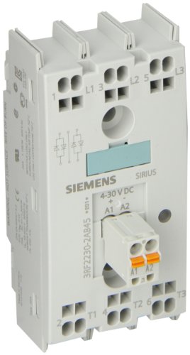 Твердотельное релета на Siemens 3RF22 30-1AC35, 45 мм, фаза 3, Управлението 3 фази, Винтови клеми, смяна на нулевата точка, Номинално