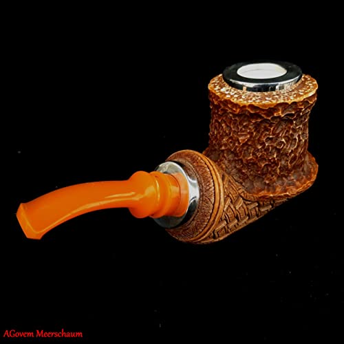 AGovem XL Обратната Блок Пенковая за Пушачи Тръба + Турска Тръба Ръчно изработени от Сребро AGM-1665