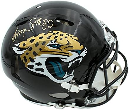 Джими Смит Подписа Автентичен каска NFL Джаксънвил Jaguars Speed с автограф Джэксонвилла - Каски NFL С автограф