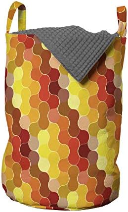Абстрактна чанта за дрехи Ambesonne, Креативна Илюстрация на съвременното изкуство с Геометричен мотив в топли цветове, Кошница за дрехи с дръжки, закрывающаяся на шну?