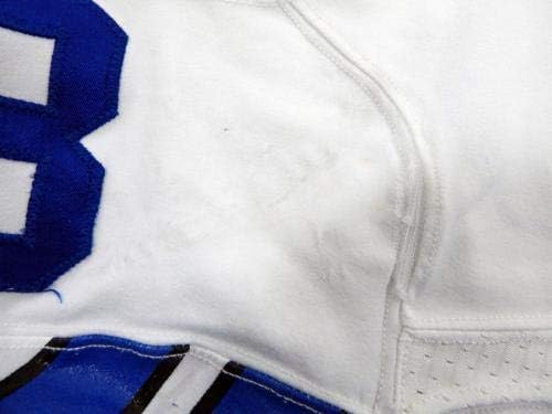 2014 Далас Каубойс George 48 Game Пуснати на Бялата фланелка - Използваните тениски за игри NFL Без подпис