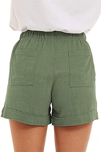 Леки къси Панталони за експозиции за Жени, Летни Обикновена Ежедневни Панталони с Джобове, Еластичен колан, Удобни Плажни Къси Панталони (Зелен, XX-Large)