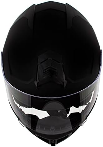 Каски Milwaukee H7005 Плосък Черен Модулен Мотоциклет шлем 'Мейдей' с вътрешна връзка - Вграден високоговорител и микрофон за мъже