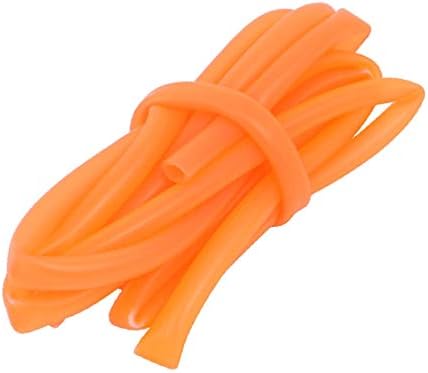X-DREE 6 mm x 8 mm Термостойкая тръба от силиконова гума, Маркуч, светло оранжева тръба с дължина 2 м (Тубо за барбекю, каучук, силикон устойчивост