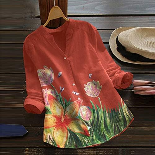 Жените риза Nyybw, Блуза С V-образно деколте, Дълъг Топ С ръкави и Цветисти Принтом, Ежедневни Дамски блуза