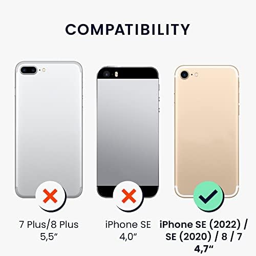 силиконов калъф kwmobile TPU Съвместим с Apple iPhone SE (2022) / iPhone SE (2020) / 8 iPhone / iPhone 7 - Тънък калъф за телефон с мека тапицерия - Античен камък