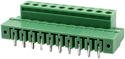 IIVVERR Двойка Зелени 10-контактни 5,08 mm Однорядных Спирални Plug-in клеммных накладки Правоъгълен конектор 300V 10A (Чифт