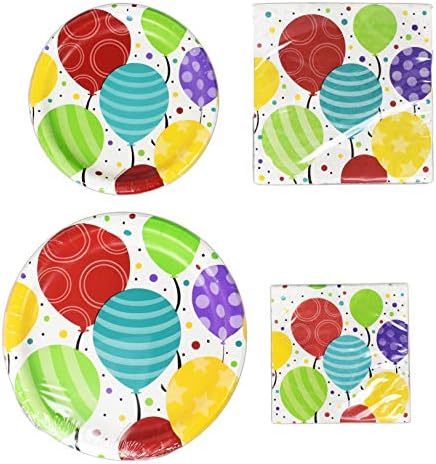 Набор от празнични чинии и салфетки от 264 части! Чудесно за рождени дни, абитуриентски или дори на пенсиониране! (Комплект