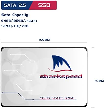 Вграден SSD диск с капацитет 1 TB, SHARKSPEED Plus 2,5 / 7 мм, SATA III 6 Gb/s, твърд диск 3D NAND за преносими компютри, Таблети със скорост на четене до 550 MB/сек (на 2.51tb)