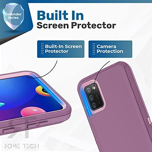 Чанта-кобур Rome Tech Defender за Samsung Galaxy A02s, Седалките-клипове за Samsung Galaxy A02s с защитно фолио за екрана - Многослоен Защитен