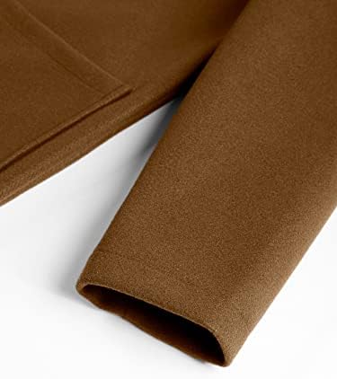 Якета OSHHO за жени - Мъжки палта с ревери и външни джобове (Цвят: кафяв Размер: Голям)