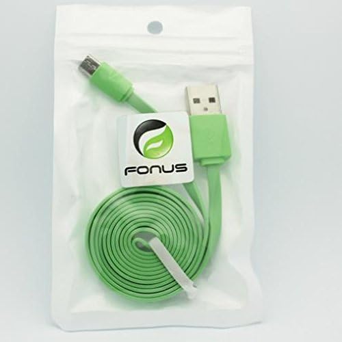 Зелен USB-кабел с дължина 6 метра, проводник за зареждане, Кабел за синхронизация на данни Micro-USB, Поддържа, бързо зареждане за Fire