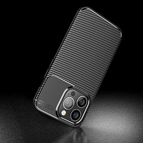 Toppix е Съвместим с калъф iPhone 14 Pro Max 6,7 инча, мека броня от TPU, Гъвкав [Амортизация] [Структура от въглеродни влакна] Защитен калъф-броня с автофокусировкой за iPhone 14 Pro Max,