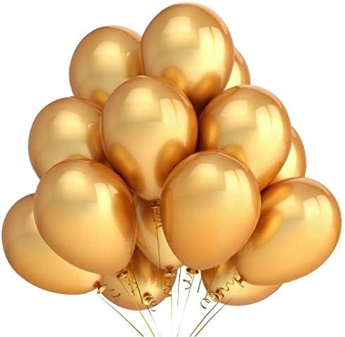 Балони Froiny Eid Party 100шт 12 инча Метални Балони Латекс Балони на Рожден Ден Блестящи Златни Балони, Балони за вашата Сватба Великден