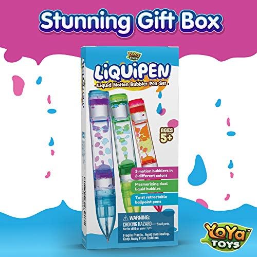 YoYa Toys Liquipen - Сензорна писалка с течен движение (3 опаковки) - Пише като обикновена химикалка - Цветни течни химикалки