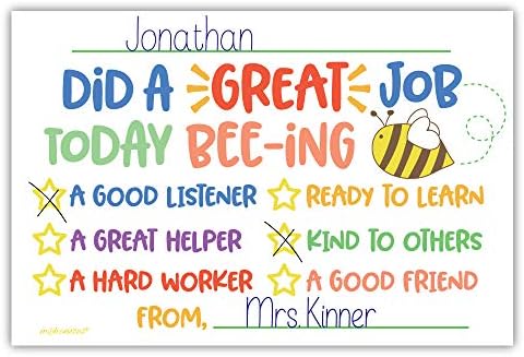 Промоционални картички за класната стая Сладко Bee за изпращането у дома - Бележки на учителите на родителите - Мотивационни