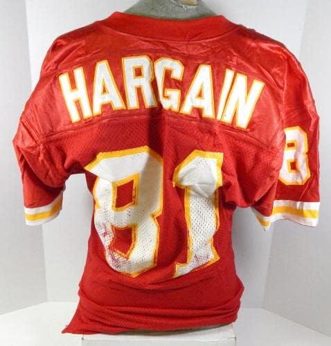 1993 Kansas City Chiefs Тони Харгейн 81 Използвана в играта Червена риза 40 DP34341 - Използваните в играта тениски NFL без подпис