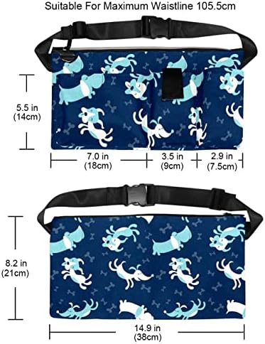 Поясная чанта Blue Dogs с 4 Джоба с цип, Подаръци за спорт, Тренировки, Пътувания, Движение, Ежедневни Поясная чанта