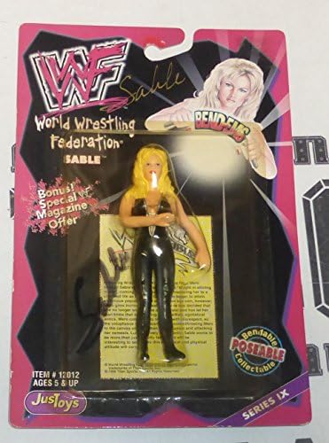 Sable Подписа 1998 WWF Bend-Фигура от Ems PSA/DNA COA WWE Борба Series 9 - Борцовские картички с Автограф