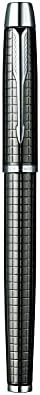 Дръжка-roller Parker IM Premium с дълбока резба от оръжеен метал, тънък е на върха с черно мастило (S0908700)