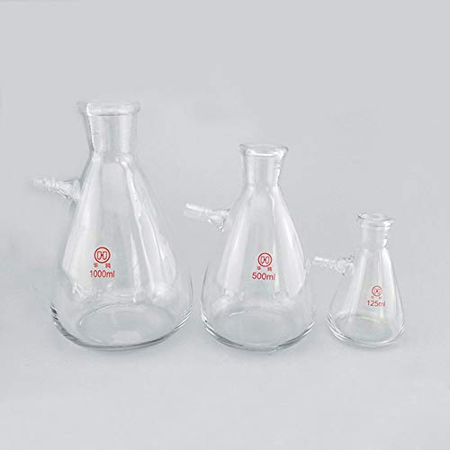 Adamas-Beta Educational 125 мл Толстостенная Филтър колба Bomex borosilicate стъкло със Силно гърло и шнорхел, опаковки от 12
