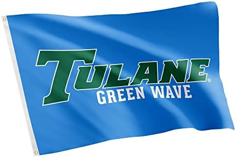 Пустинен Кактус Флаг Университета Тулейн Знамена със Зелена Вълна Банери от Полиестер За помещения и на улицата, 3x5 (стил