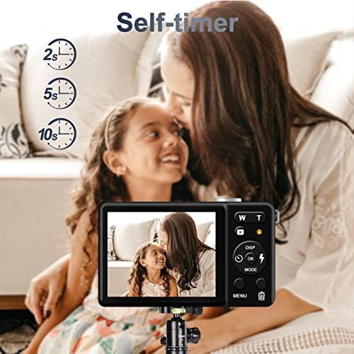 Дигитална камера 1080P FHD 20-Мегапикселова Малък фотоапарат за деца с 2,8-инчов LCD екран и 8-кратно цифрово увеличение, Компактна