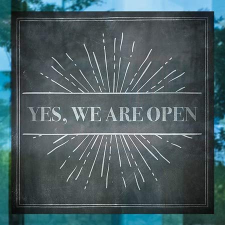 CGSignLab | Да, ние сме отворени -Бледа взрив, Прозрачен прозорец филм | 16 x16