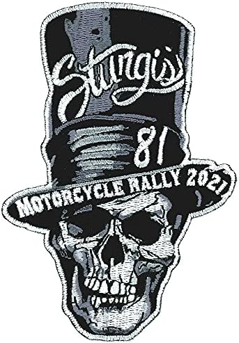 Оригинални известните ленти и апликации 2021 Sturgis Motorcycle Rally 81 Years Череп Рокер, Нашивка С висока дърворезба, Желязо топлинно запечатване основа, Пришитая байкерская на?