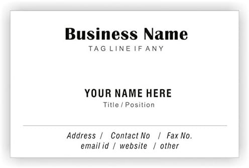 Класически бели персонални визитки на поръчка, визитка професионално служител на фирмата-отпред -хартия с дебелина 110 паунда