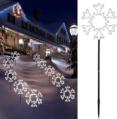 Коледни светлини за пешеходна пътека във формата на снежинки Brightown, 27 метра 240 led, 8 режими, Нечупливи led габаритни светлини за пешеходна пътека във формата на Снежинк