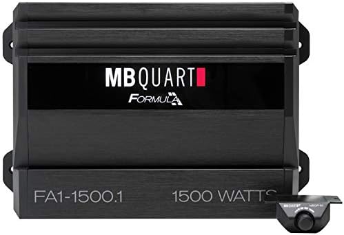 Моноканальный авто аудиоусилитель MB Quart FA1-1500.1 (черен) - Усилвател клас SQ, 1500 W, стабилен 1 Ом, Променлив Електронен кросоувър,
