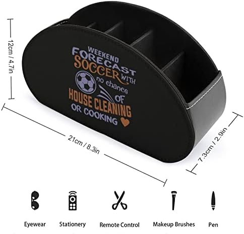 Прогноза за уикенда Футболен Кожен Държач на Дистанционното Управление Забавен Кутия За съхранение на Caddy Настолен Органайзер
