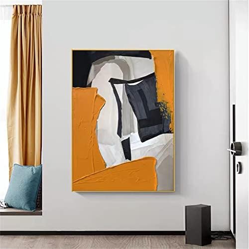 YXBDN Оранжево Абстрактен Пейзаж Платно Картина с маслени бои Хол Съвременната Абстрактна Художествена Картина Начало Декор Подарък (Цвят: A, Размер: 75x110 см, Без рамка