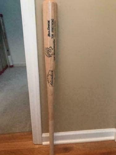 Бейзболна бухалка Том Армстронг с автограф Роулингса + Корица jsa Coa Марвин - Изкуството на MLB с автограф