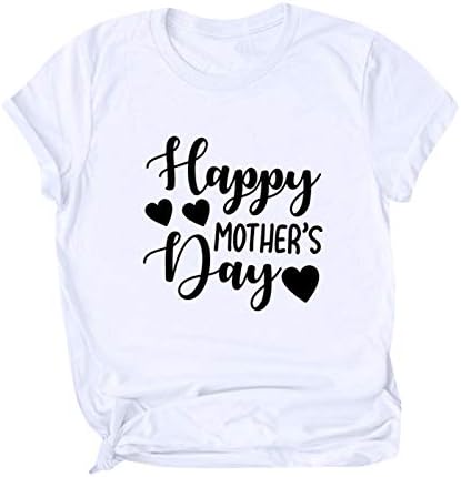 Тениска с Деня на Майката 2023 за Жени, Тениска с Писмото Принтом Майки и Баби, Лятна Ежедневна Блуза с Къс Ръкав, Отгоре