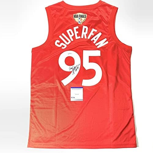 Суперфан Напрез Бхатия Подписа Фанелката на PSA / DNA Торонто Раптърс С автограф - Тениски НБА с автограф