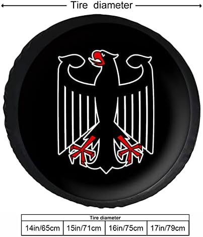 Флаг на Германия Калъф за колела от Изкуствена Кожа, Протектор Резервна гума 14/15/16/17 Инча, подходящ за повечето коли